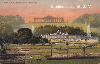 Wien, K.K. Schönbrunn mit Gloriette - Oesterreich - alte historische Fotos Ansichten Bilder Aufnahmen Ansichtskarten 