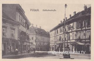 Villach, Südbahnstraße mit Hotel Mosser - Oesterreich - alte historische Fotos Ansichten Bilder Aufnahmen Ansichtskarten 