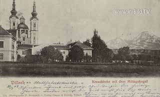 Kreuzkirche mit Mittagskogel - Oesterreich - alte historische Fotos Ansichten Bilder Aufnahmen Ansichtskarten 