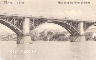 Marburg Eisenbahnbrücke - Slowenien - alte historische Fotos Ansichten Bilder Aufnahmen Ansichtskarten 