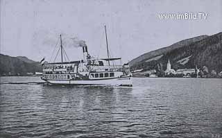 Ossiach mit Dampfer Landskron - Kärnten - alte historische Fotos Ansichten Bilder Aufnahmen Ansichtskarten 