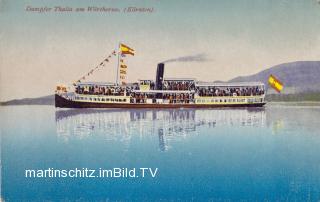 Klagenfurt, Wörthersee Schiffahrt Dampfer Thalia - Klagenfurt(Stadt) - alte historische Fotos Ansichten Bilder Aufnahmen Ansichtskarten 