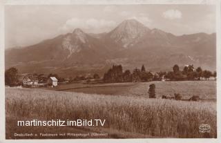 Blick von Greut auf Drobollach - Drobollach am Faaker See - alte historische Fotos Ansichten Bilder Aufnahmen Ansichtskarten 