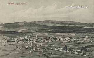 Villach Blick von der Johanneshöhe - Villach-Völkendorf - alte historische Fotos Ansichten Bilder Aufnahmen Ansichtskarten 