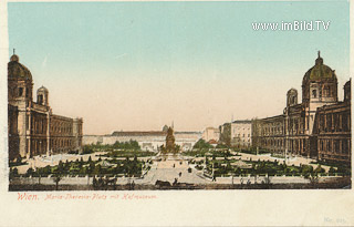 Maria Theresia  Platz mit Hofmuseum - Europa - alte historische Fotos Ansichten Bilder Aufnahmen Ansichtskarten 
