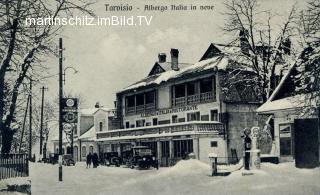 Tarvis, Ristorante Albergo und ESSO- Tankstelle - Europa - alte historische Fotos Ansichten Bilder Aufnahmen Ansichtskarten 