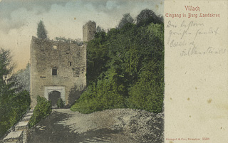 Eingang Ruine Landskron - Oesterreich - alte historische Fotos Ansichten Bilder Aufnahmen Ansichtskarten 