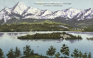 Blick von Drobollach auf die Insel - Oesterreich - alte historische Fotos Ansichten Bilder Aufnahmen Ansichtskarten 