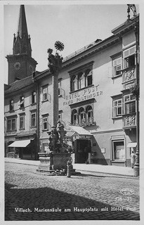 Hotel Post und Mariensäule - Oesterreich - alte historische Fotos Ansichten Bilder Aufnahmen Ansichtskarten 