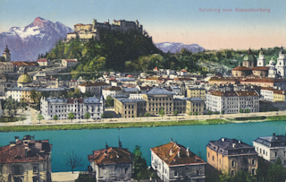 Salzburg vom Kapuzinerberg - Oesterreich - alte historische Fotos Ansichten Bilder Aufnahmen Ansichtskarten 