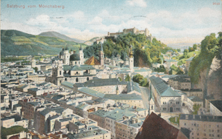 Salzburg vom Mönchsberg - Oesterreich - alte historische Fotos Ansichten Bilder Aufnahmen Ansichtskarten 