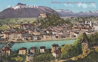 Salzburg vom Kapuzinerberg und Untersberg - Oesterreich - alte historische Fotos Ansichten Bilder Aufnahmen Ansichtskarten 