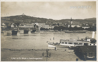 Linz, Blick v. Landungsplatz - Oesterreich - alte historische Fotos Ansichten Bilder Aufnahmen Ansichtskarten 
