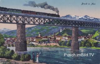 Bruck an der Mur, Eisenbahnbrücke - Bruck an der Mur - alte historische Fotos Ansichten Bilder Aufnahmen Ansichtskarten 