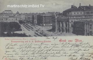 Wien, K.K. Hofburg Theater - Mondscheinkarte - Wien,Innere Stadt - alte historische Fotos Ansichten Bilder Aufnahmen Ansichtskarten 