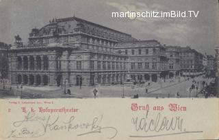 Wien, K.K. Hofoperntheater - Mondscheinkarte  - Wien - alte historische Fotos Ansichten Bilder Aufnahmen Ansichtskarten 