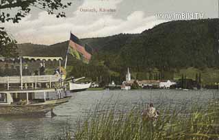 Dampfer Landskron vor Ossiach - Ossiach - alte historische Fotos Ansichten Bilder Aufnahmen Ansichtskarten 