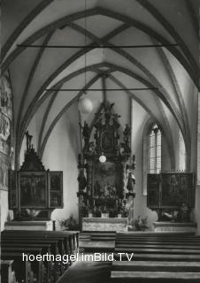 St Korbinian, Kreuzaltar (l), Magdalenenaltar (r) - Assling - alte historische Fotos Ansichten Bilder Aufnahmen Ansichtskarten 