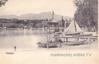 Velden Westbucht mit Schloss Velden - Villach Land - alte historische Fotos Ansichten Bilder Aufnahmen Ansichtskarten 