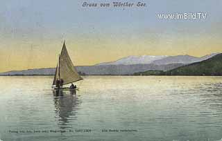 Segelpartie am Wörthersee - alte historische Fotos Ansichten Bilder Aufnahmen Ansichtskarten 