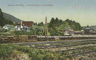 Warmbad Villach - Schwimmschule - Villach - alte historische Fotos Ansichten Bilder Aufnahmen Ansichtskarten 