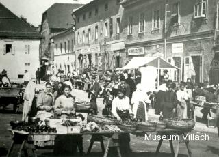 Marktstände um 1913 - Villach(Stadt) - alte historische Fotos Ansichten Bilder Aufnahmen Ansichtskarten 