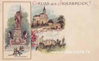 3 Bild Litho Karte - Innsbruck - Oesterreich - alte historische Fotos Ansichten Bilder Aufnahmen Ansichtskarten 