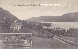 Sattendorf mit Ossiachersee Schiff   - Oesterreich - alte historische Fotos Ansichten Bilder Aufnahmen Ansichtskarten 