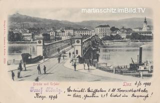 Brücke mit Blick auf Urfar  - Oberösterreich - alte historische Fotos Ansichten Bilder Aufnahmen Ansichtskarten 