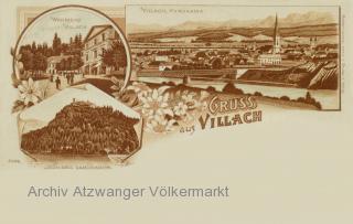 3 Bild Litho Karte Villach  - Oesterreich - alte historische Fotos Ansichten Bilder Aufnahmen Ansichtskarten 