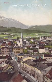 Stadtansicht Hauptplatz und Nikolaikirche - Villach-Innere Stadt - alte historische Fotos Ansichten Bilder Aufnahmen Ansichtskarten 