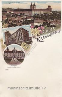 3 Bild Litho Karte - Kremsmünster Stift - Europa - alte historische Fotos Ansichten Bilder Aufnahmen Ansichtskarten 