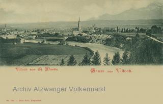 Villach von St. Martin - Villach - alte historische Fotos Ansichten Bilder Aufnahmen Ansichtskarten 