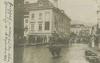 Hochwasser - Hauptplatz - Hauptplatz - alte historische Fotos Ansichten Bilder Aufnahmen Ansichtskarten 