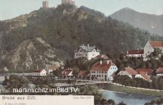 Cilli mit Ruine - Sann-Gegend (Savinjska) - alte historische Fotos Ansichten Bilder Aufnahmen Ansichtskarten 