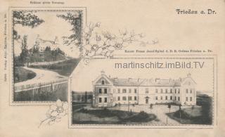 2 Bild Litho Karte-Friedau an der Drau - Slowenien - alte historische Fotos Ansichten Bilder Aufnahmen Ansichtskarten 