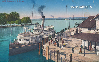 Bregenz - Hafen mit Dampfschiff - Europa - alte historische Fotos Ansichten Bilder Aufnahmen Ansichtskarten 