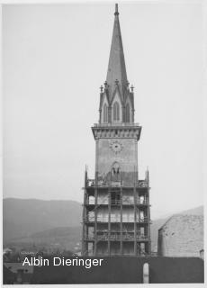 Stadtpfarrkirche St. Jakob, Kirchturmsanierung - Villach - alte historische Fotos Ansichten Bilder Aufnahmen Ansichtskarten 