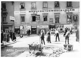 Straßenbauarbeiten, Abtrag der Pflasterung - Europa - alte historische Fotos Ansichten Bilder Aufnahmen Ansichtskarten 