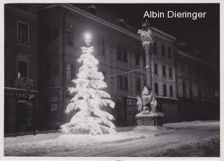 Dreifaltigkeitssäule Winteransicht - Hauptplatz - alte historische Fotos Ansichten Bilder Aufnahmen Ansichtskarten 