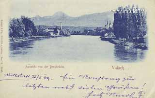 Aussicht von der Draubrücke - Villach-Innere Stadt - alte historische Fotos Ansichten Bilder Aufnahmen Ansichtskarten 