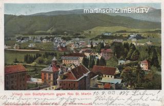 Blick vom Stadtpfarrturm nach St. Martin - Europa - alte historische Fotos Ansichten Bilder Aufnahmen Ansichtskarten 