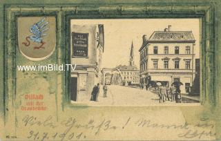 Villach -Draubrück vom Hauptplatz - Villach - alte historische Fotos Ansichten Bilder Aufnahmen Ansichtskarten 