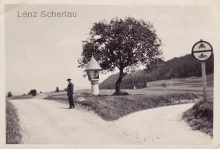 Egg am See, Faakersee Bildstock noch mit Blechdach - Egg am Faaker See - alte historische Fotos Ansichten Bilder Aufnahmen Ansichtskarten 