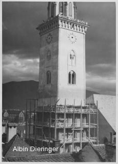 Stadtpfarrkirche St. Jakob, Kirchturmsanierung - Villach - alte historische Fotos Ansichten Bilder Aufnahmen Ansichtskarten 