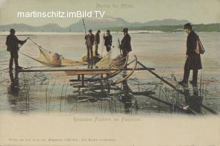 Drobollach, Reinanken Fischerei am Faakersee - Drobollach am Faaker See - alte historische Fotos Ansichten Bilder Aufnahmen Ansichtskarten 