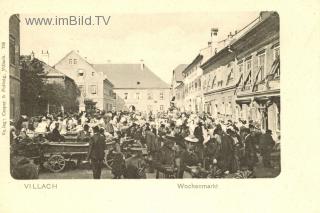 Wochenmarkt, um 1900 - Villach(Stadt) - alte historische Fotos Ansichten Bilder Aufnahmen Ansichtskarten 