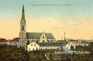 Nikolaikirche und Kloster - Villach(Stadt) - alte historische Fotos Ansichten Bilder Aufnahmen Ansichtskarten 