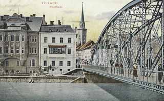 Alte Draubrücke - Villach-Innere Stadt - alte historische Fotos Ansichten Bilder Aufnahmen Ansichtskarten 