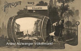 Villach Schulstrasse - alte historische Fotos Ansichten Bilder Aufnahmen Ansichtskarten 